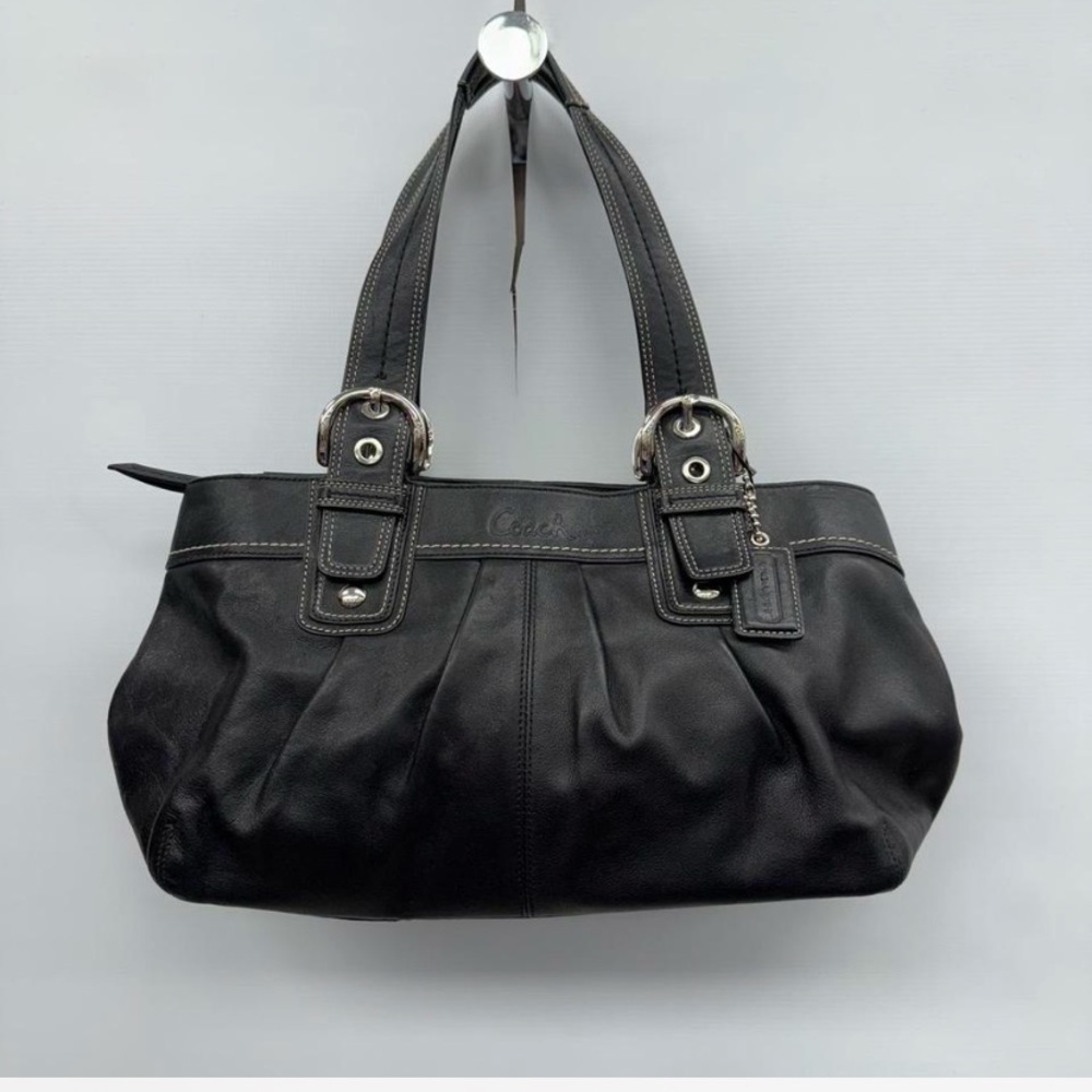 Vintage Black leather Coach bag